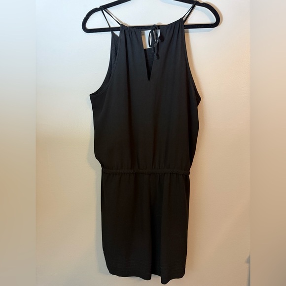 LOFT Black Halter Eyelet Neck with Tie Waist Romper Size M - Picture 4 of 15
